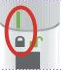 Green indicator in the lock position