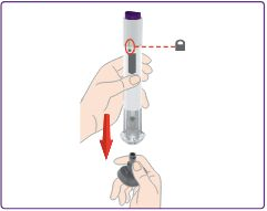 Pulling the gray cap straight off