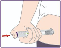 Pressing the purple injection button